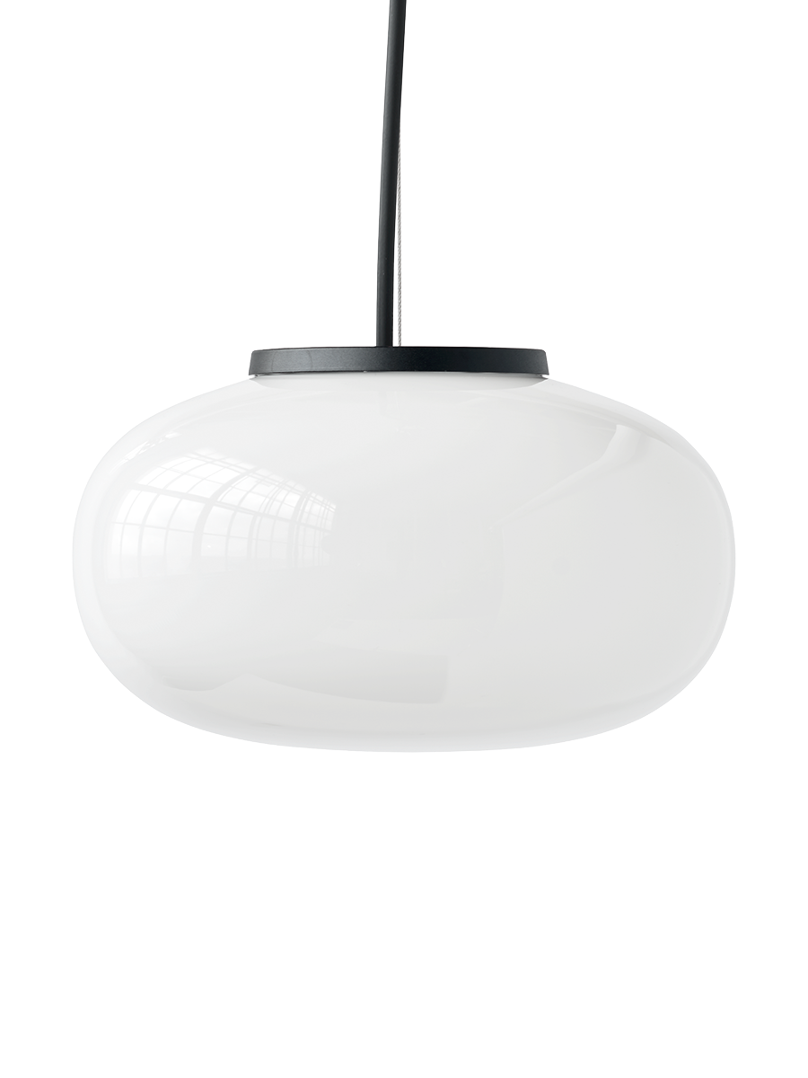 
Suspension LED design «Karl-Johan» en verre soufflé - Verre opalin / Moyen, Ø 23 cm