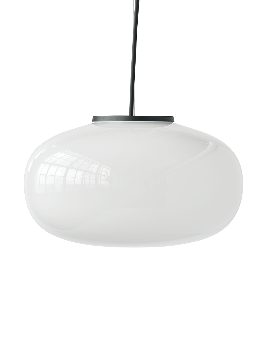 
Suspension LED design «Karl-Johan» en verre soufflé - Verre opalin / Grand, Ø 40 cm
