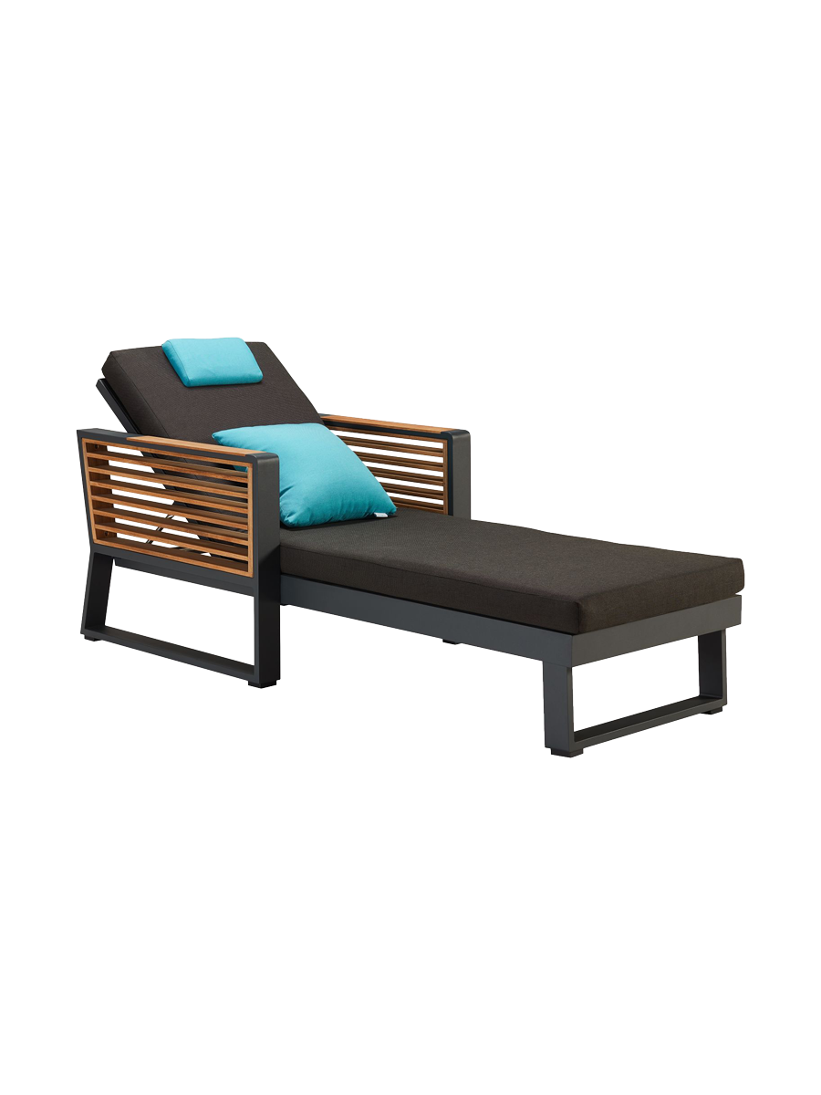 
Chaise longue de jardin « New York » haut de gamme - Noir