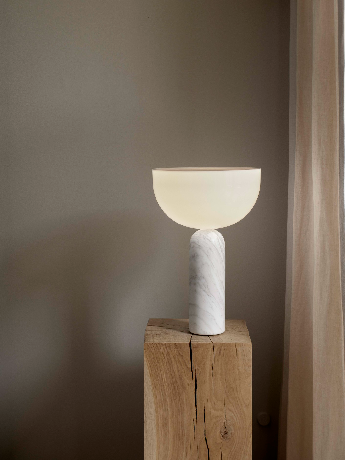 
Lampe de table design élégante en marbre « Kizu », différentes tailles - Blanc / Grand