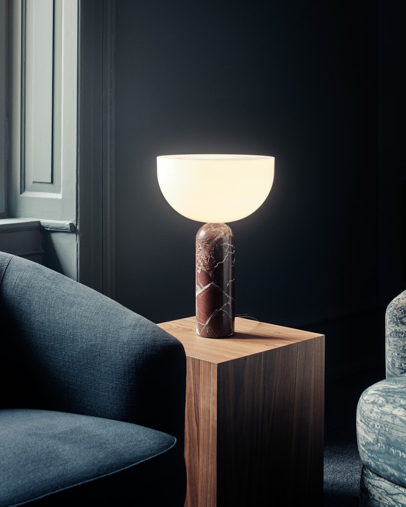 
Lampe de table design élégante en marbre « Kizu », différentes tailles - Marbre Rosso Levanto / Grand