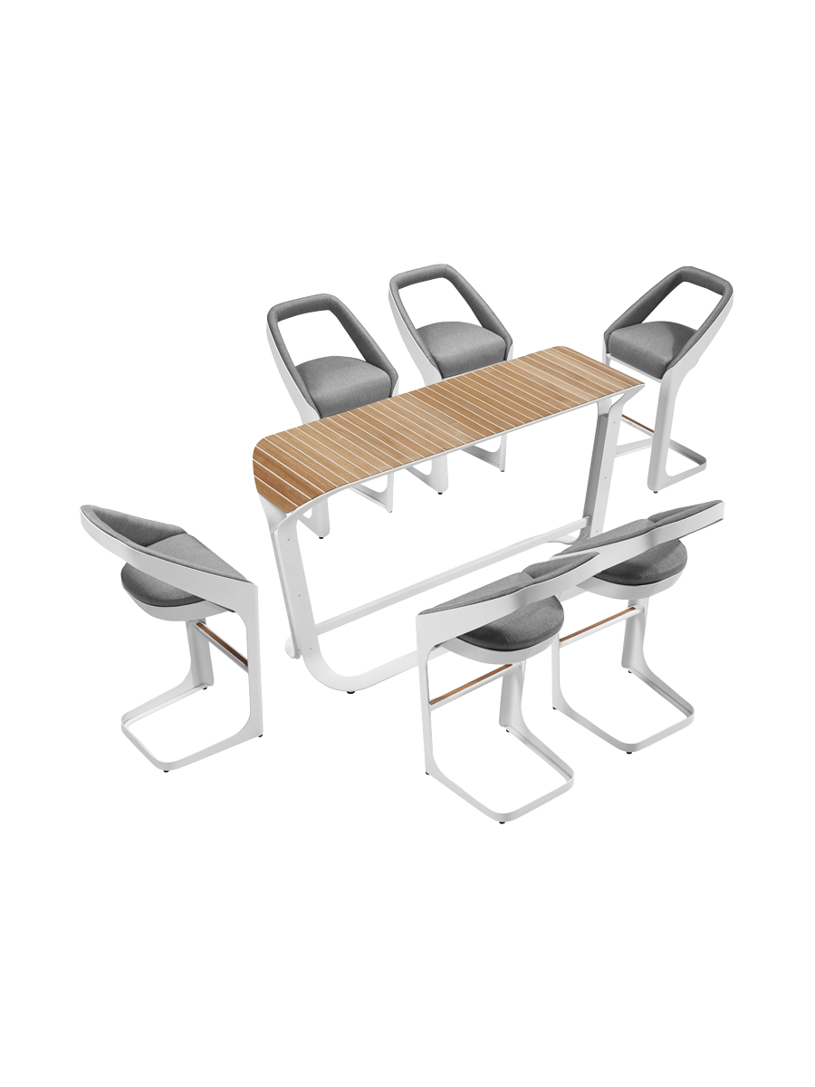 
Premium Outdoor Bar Set "Onda" 6+1