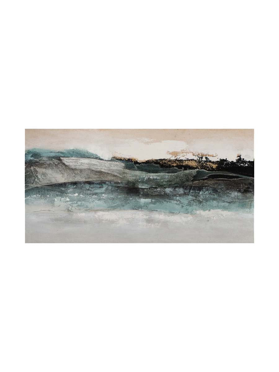 
Handgemaltes Bild „Seegrün“ 70 x 140 cm