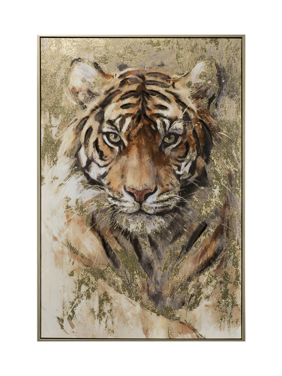 
Quadro dipinto a mano, con cornice, “Giovane tigre” 62.5 x 92.5 cm
