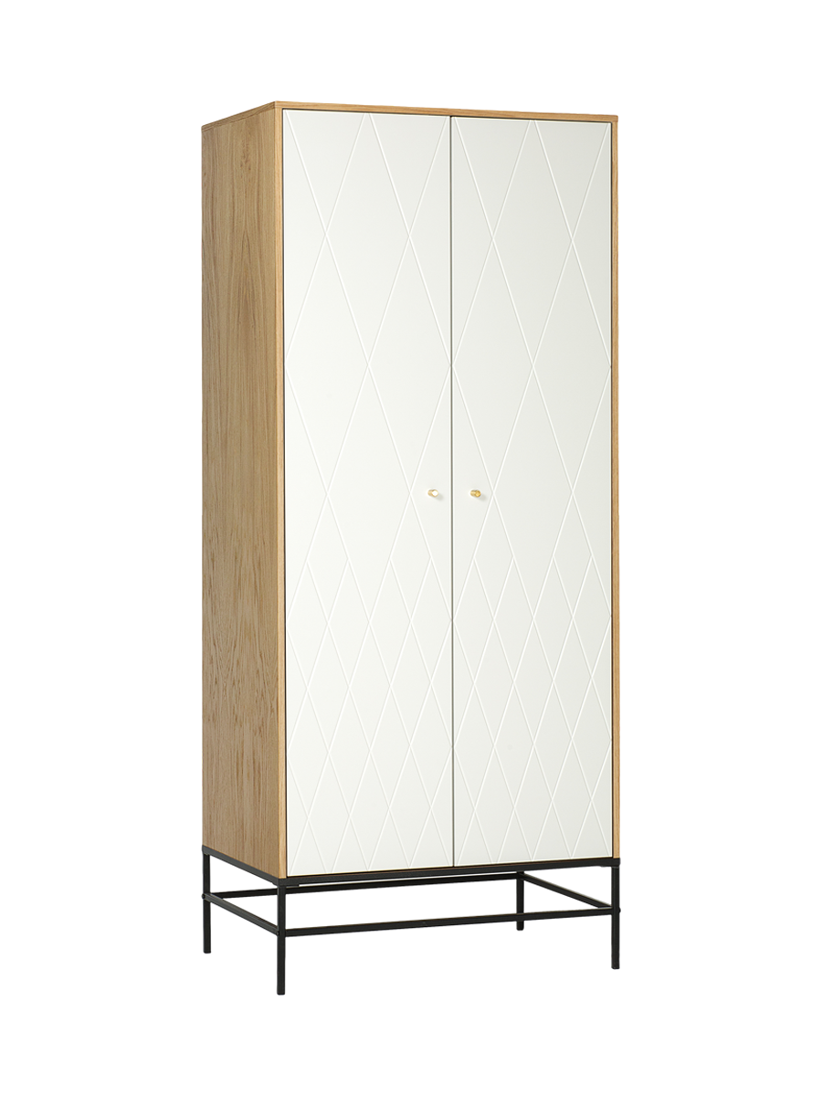 
Moderner Kleiderschrank „Mia“, 2-türig - Weiss