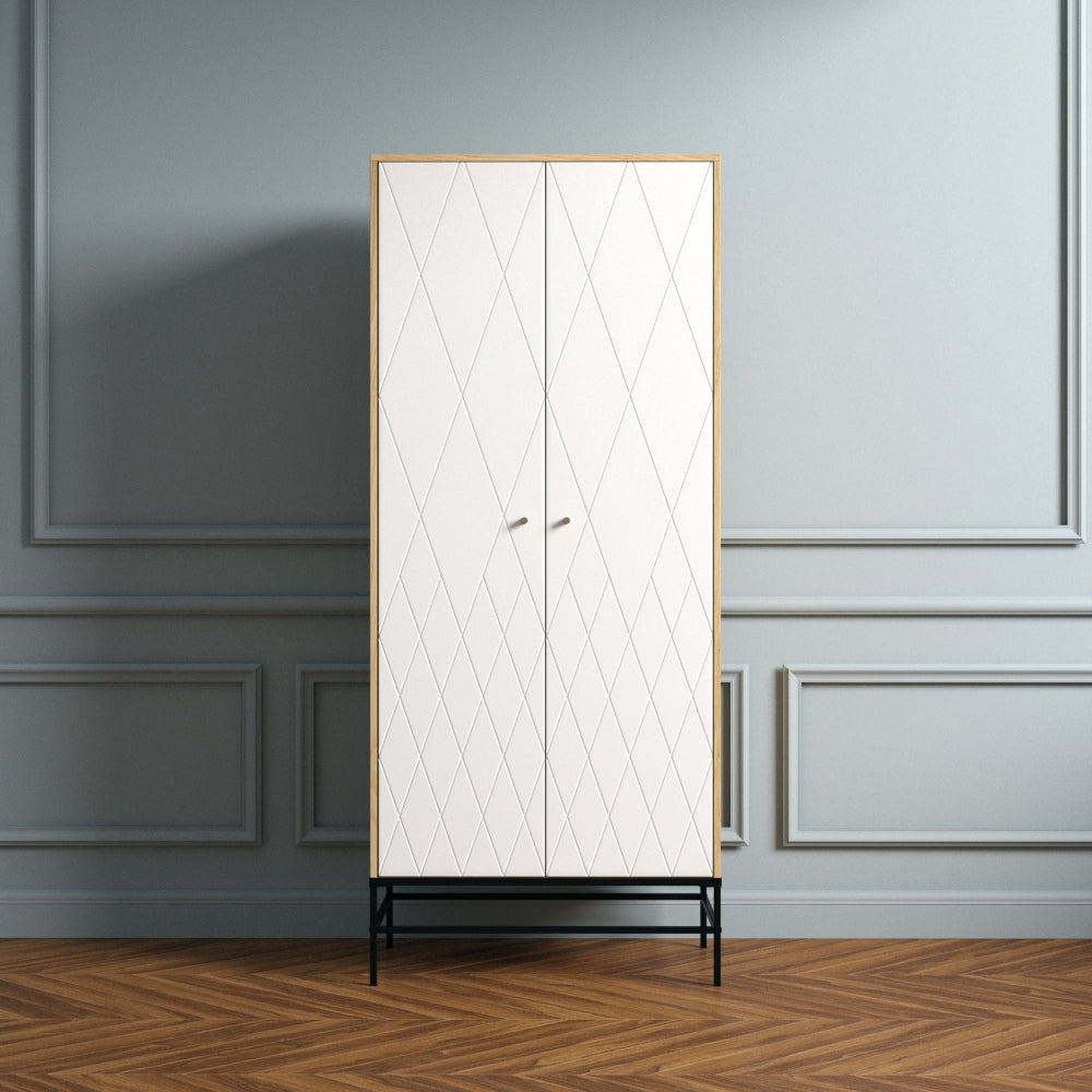 
Moderner Kleiderschrank „Mia“, 2-türig - Weiss