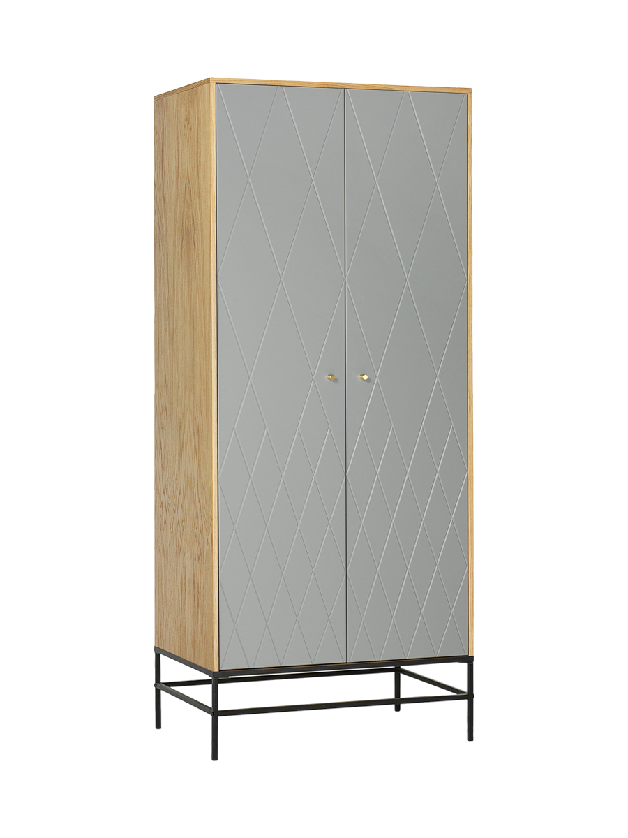 
Moderner Kleiderschrank „Mia“, 2-türig - Grau