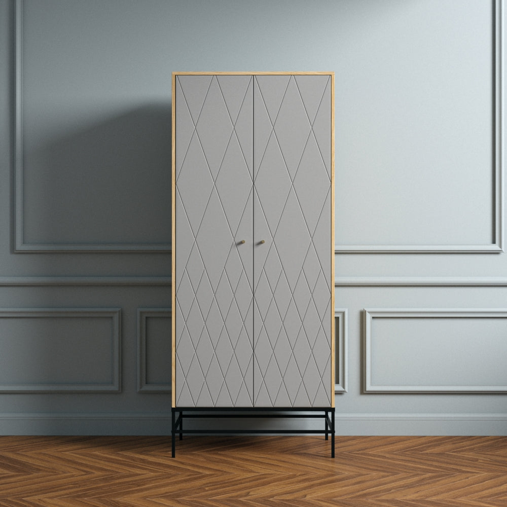 
Moderner Kleiderschrank „Mia“, 2-türig - Grau