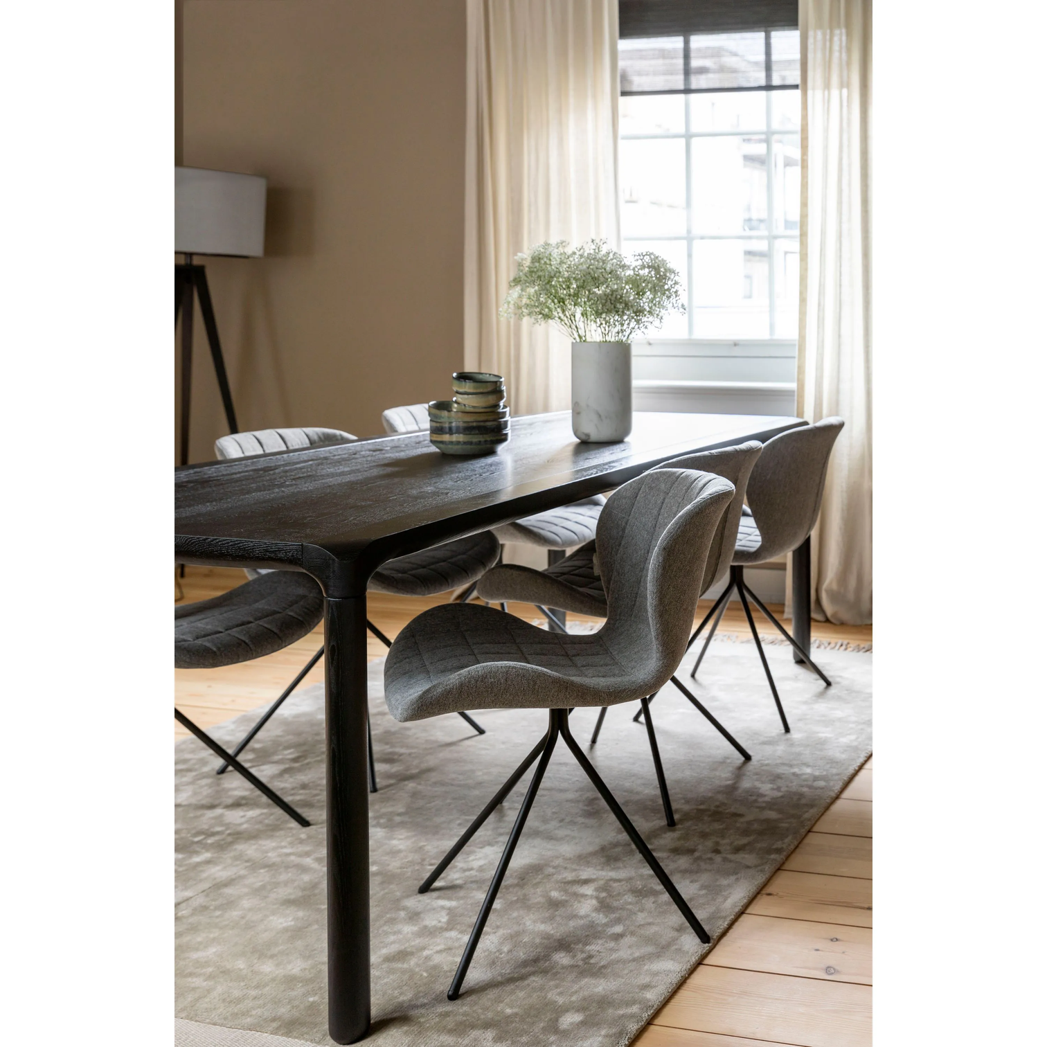 
Design dining table "Storm", various sizes - Black / 180 x 90 cm