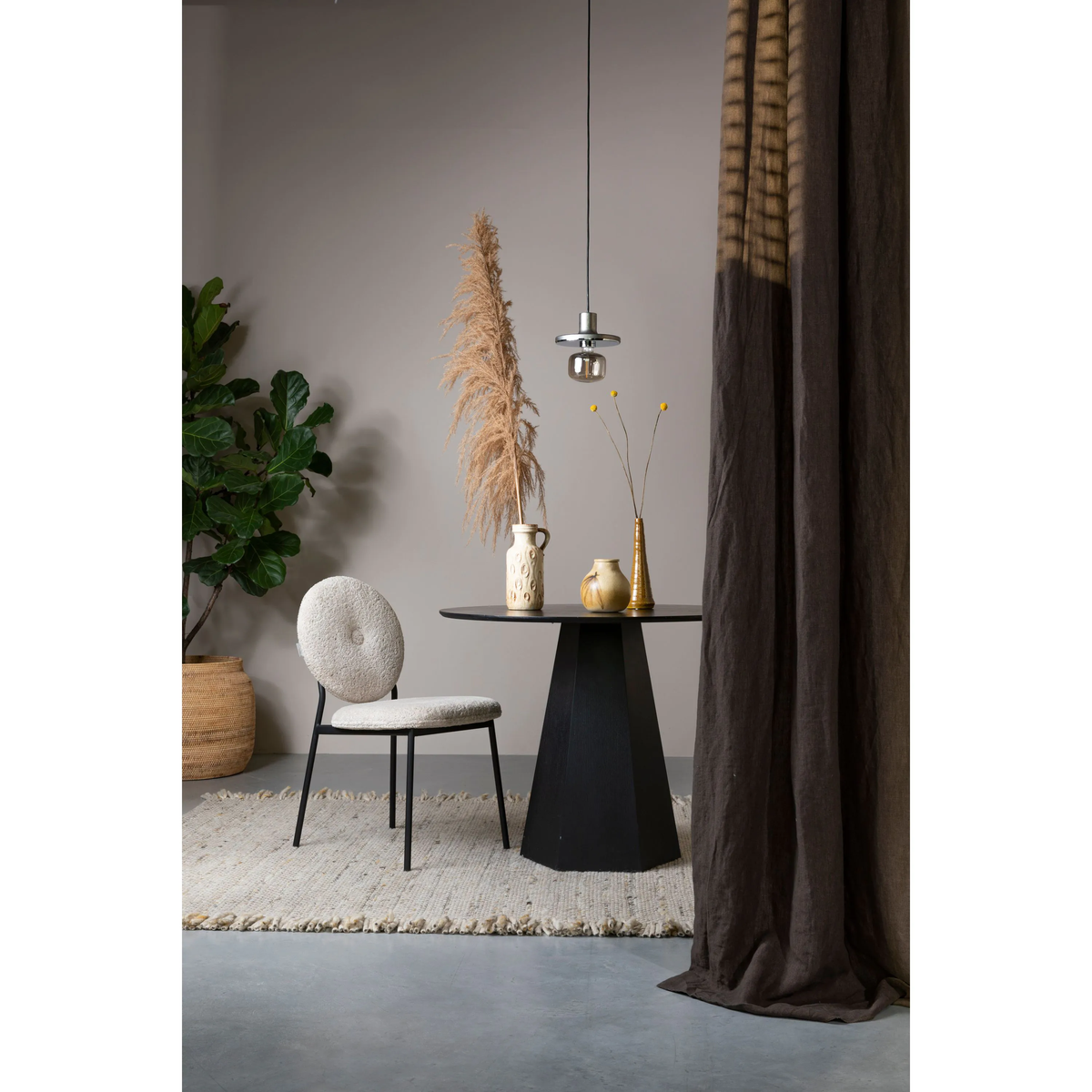 
Tavolo da pranzo rotondo di design «Pilar» Ø 100 cm - Nero