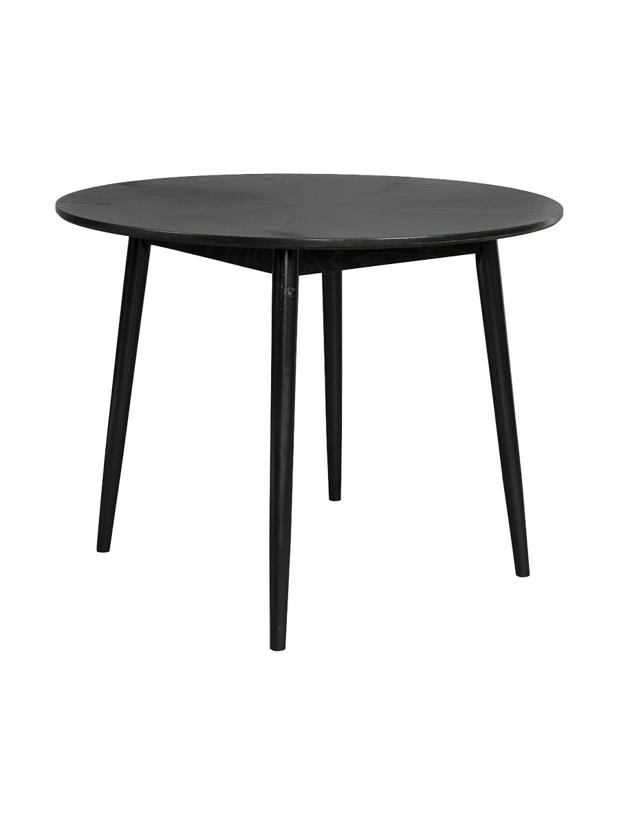 
Tavolo da pranzo rotondo «Fabio» in legno di quercia, diverse misure - Nero / Ø 100 cm