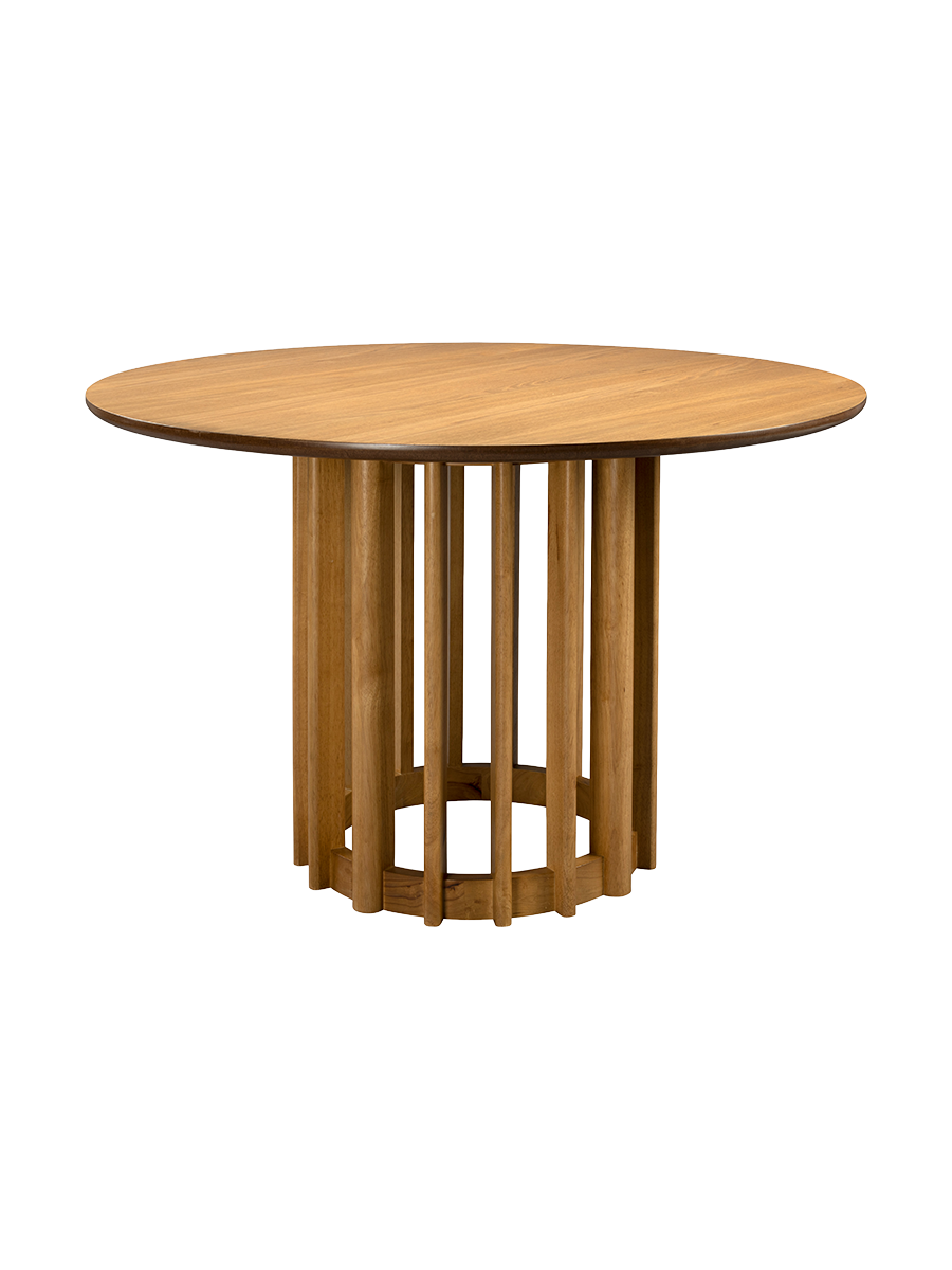 
Tavolo da pranzo rotondo di design in legno massello „Barlet“ Ø 120 cm - Rovere Naturale