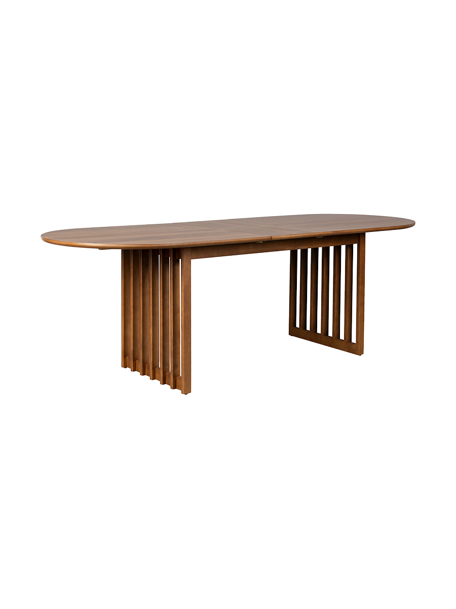 
Massiver, ausziehbarer Design Esstisch „Barlet“ 200-240 x 90 cm - Nussbaum