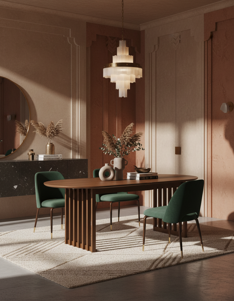 
Massiver, ausziehbarer Design Esstisch „Barlet“ 200-240 x 90 cm - Nussbaum
