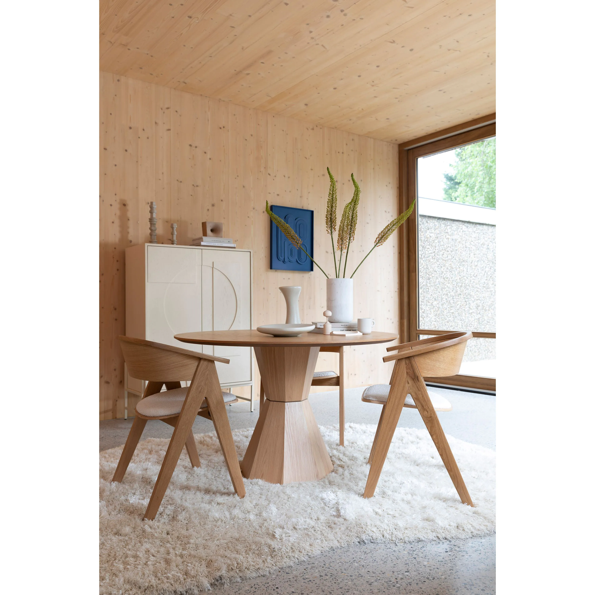 
Tavolo da pranzo rotondo di design massiccio «Lotus» Ø 120 cm