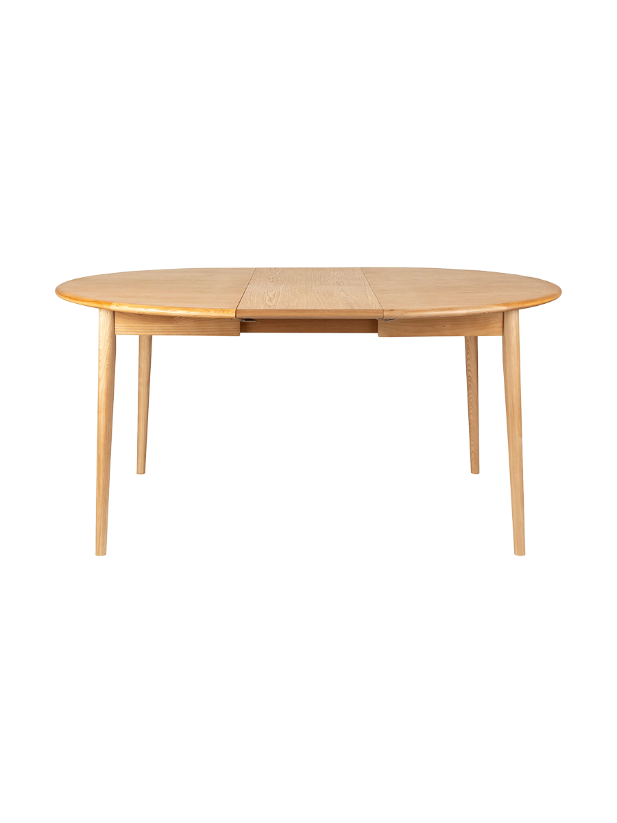 
Tavolo da pranzo rotondo allungabile in legno massiccio «Twist» 120-160 x 120 cm - Rovere noce
