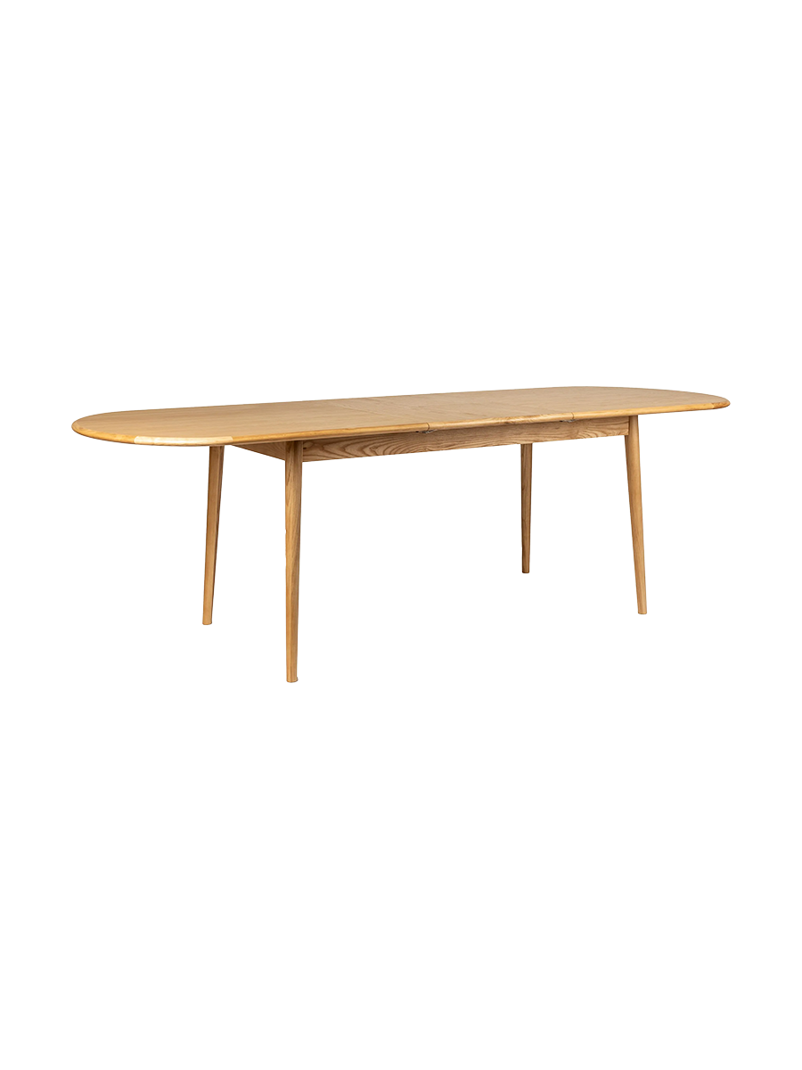 
Ovaler, ausziehbarer Massivholz Esstisch „Twist“ 185-240 x 90 cm - Eiche Natural