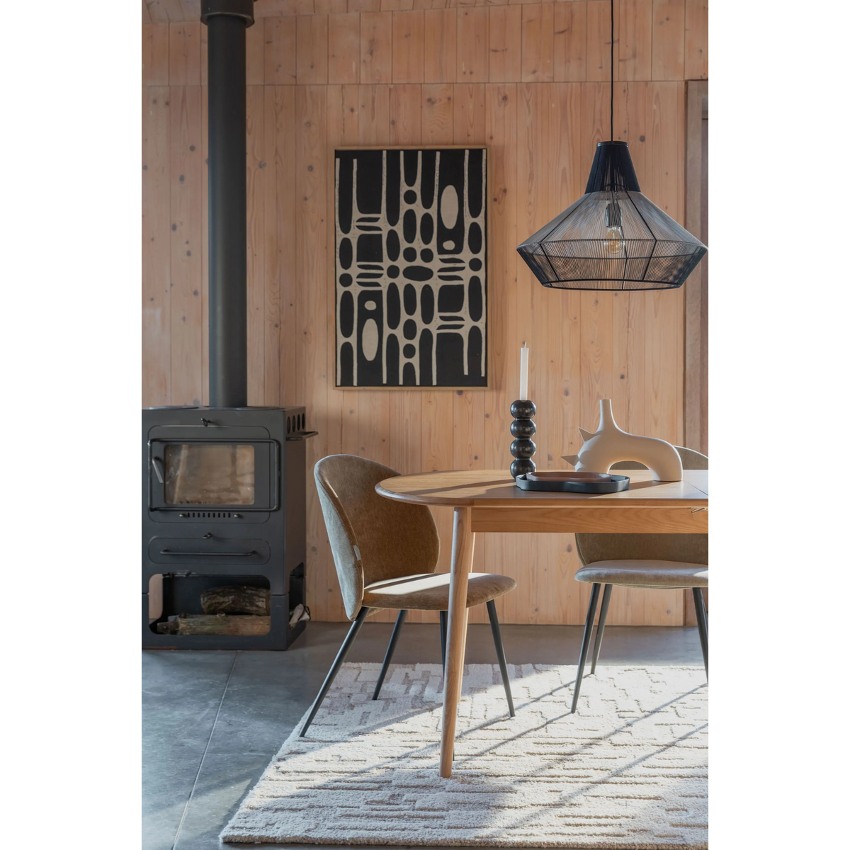 
Ovaler, ausziehbarer Massivholz Esstisch „Twist“ 185-240 x 90 cm - Eiche Natural