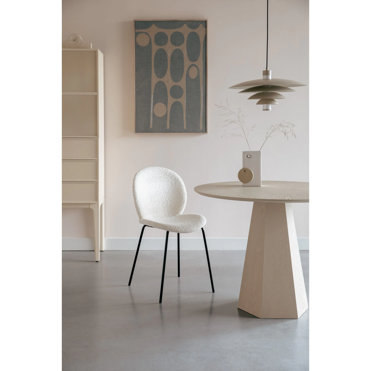 
Tavolo da pranzo rotondo di design «Pilar» Ø 100 cm - Inferno naturale