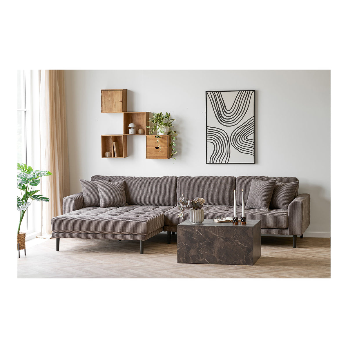 
Tavolino da caffè di design «Praga» - Effetto marmo marrone