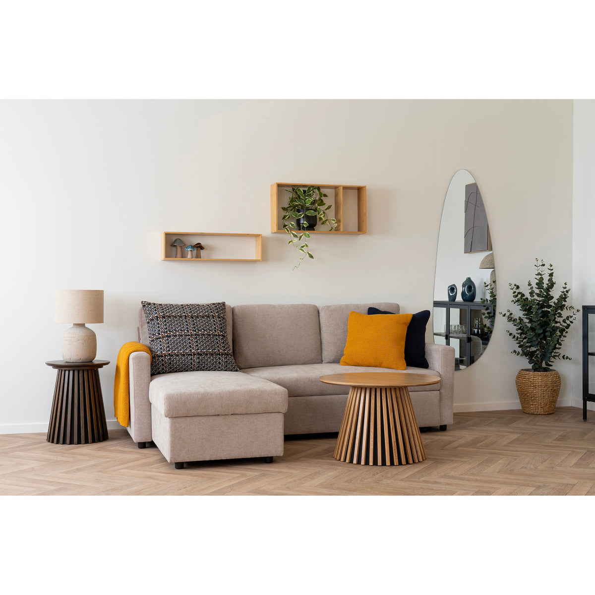 
Tavolino da caffè rotondo di design «Osakka» - Rovere Naturale / Ø 70 cm