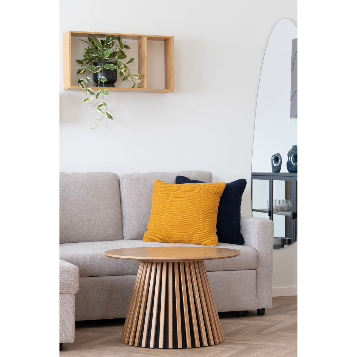 
Tavolino da caffè rotondo di design «Osakka» - Rovere Naturale / Ø 70 cm