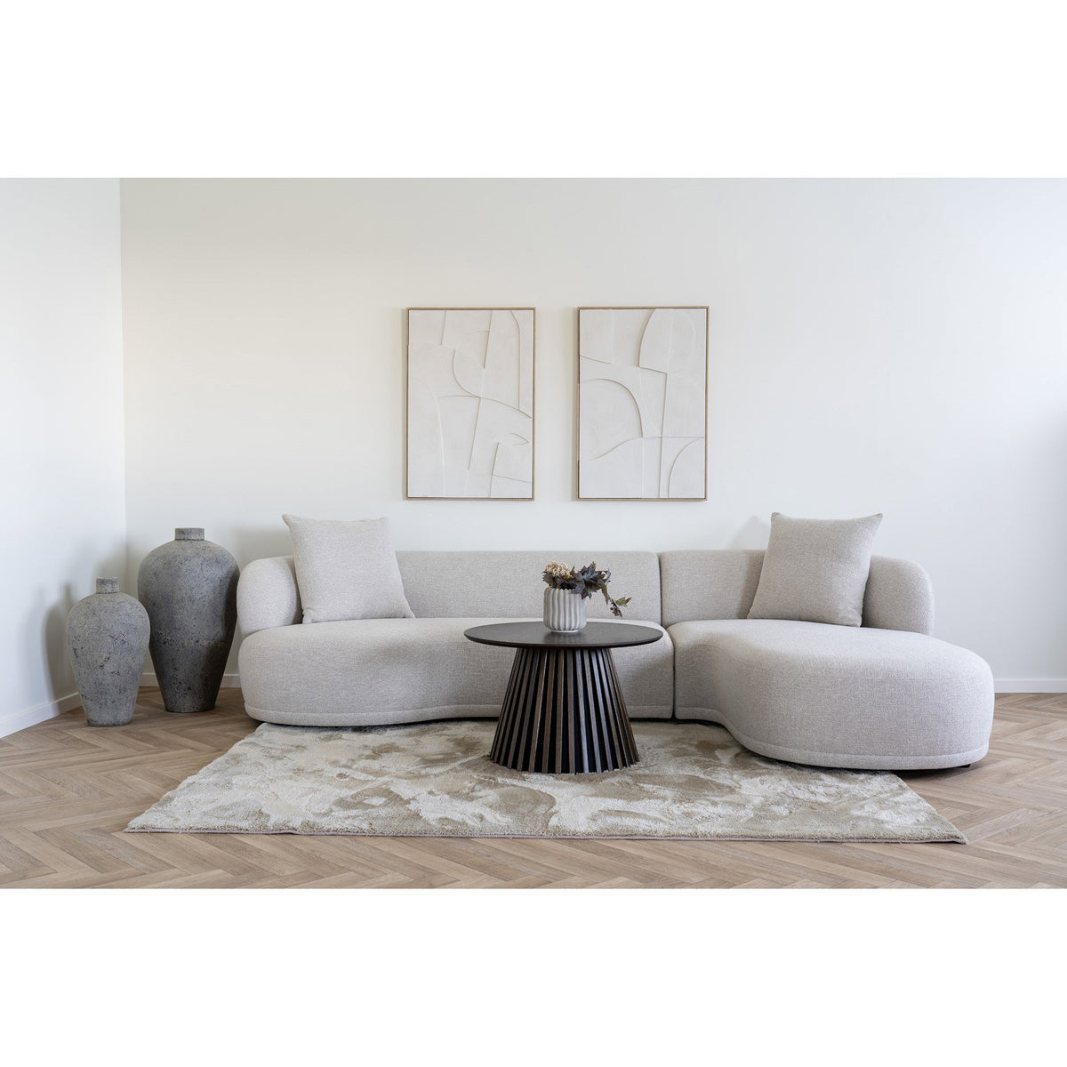 
Table basse ronde design « Osakka » - Chêne brun foncé / Ø 70 cm