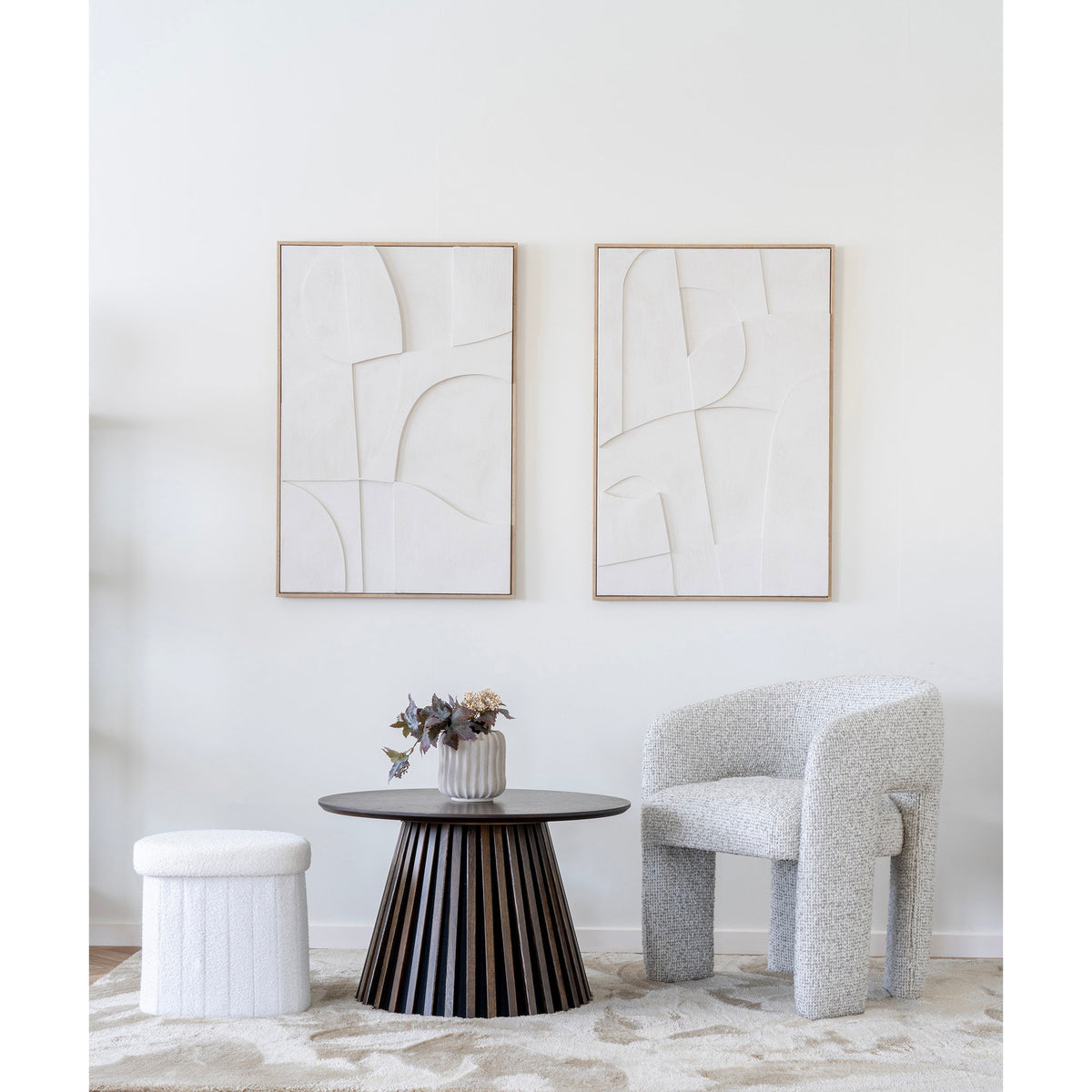 
Table basse ronde design « Osakka » - Chêne brun foncé / Ø 70 cm