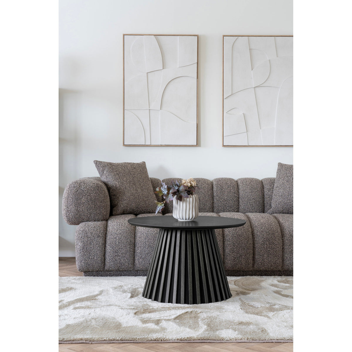 
Table basse ronde design « Osakka » - Chêne noir / Ø 70 cm