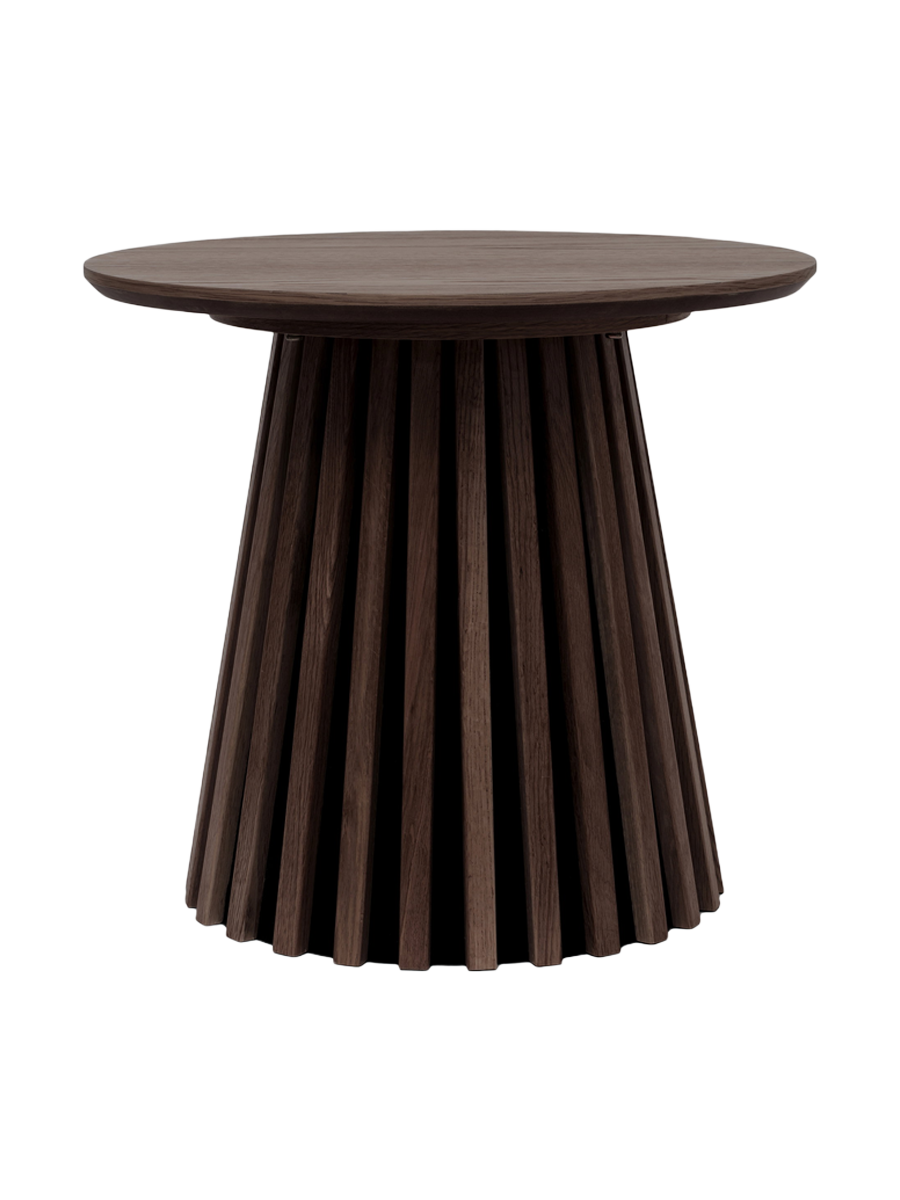 
Table basse ronde design « Osakka » - Chêne brun foncé / Ø 50 cm