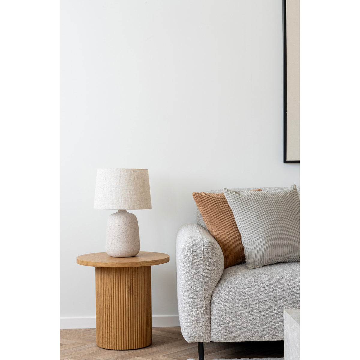 
Tavolino laterale di design rotondo «Metey» - Naturale