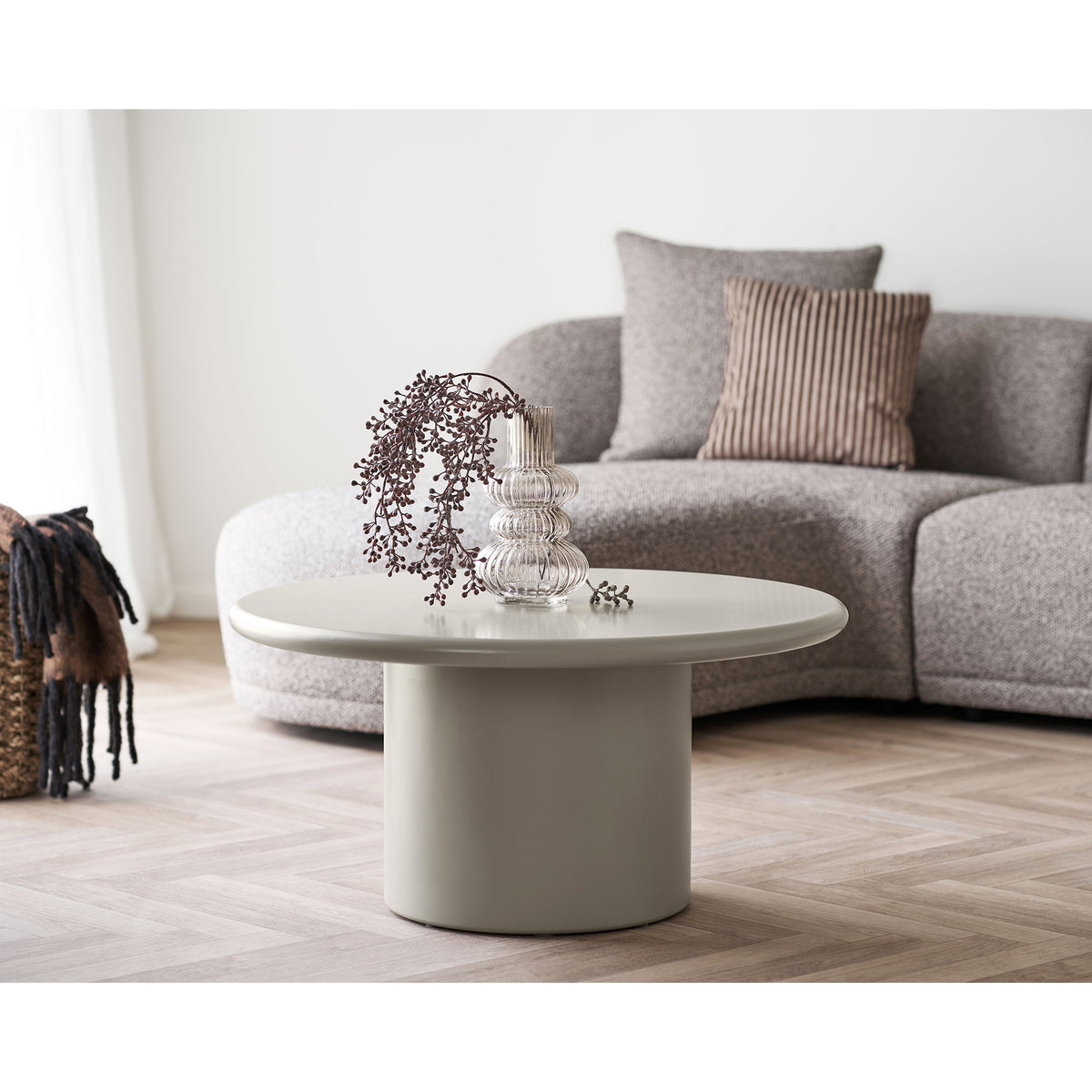 
Tavolino da salotto di design rotondo «Nagano» - Sabbia