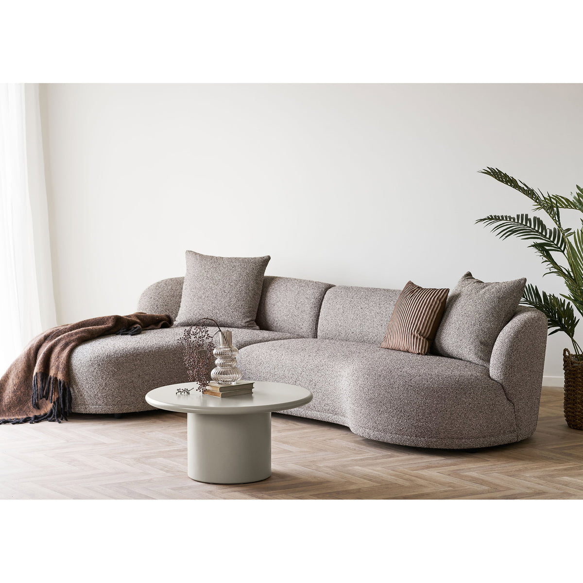 
Tavolino da salotto di design rotondo «Nagano» - Sabbia
