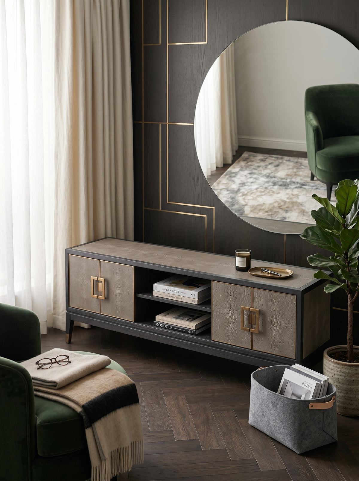 
Grande mobile TV di design «Bloomingville» – a 4 ante