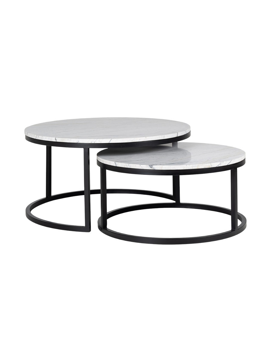 
Design Couchtisch-Set „Lexington“ aus Carrara Marmor