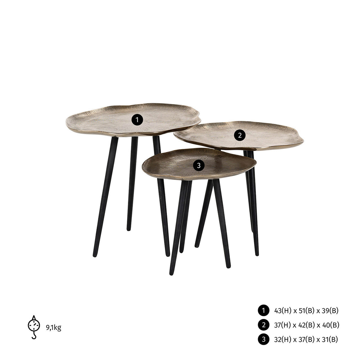 
Tavolino da salotto di design «Volenta Set»