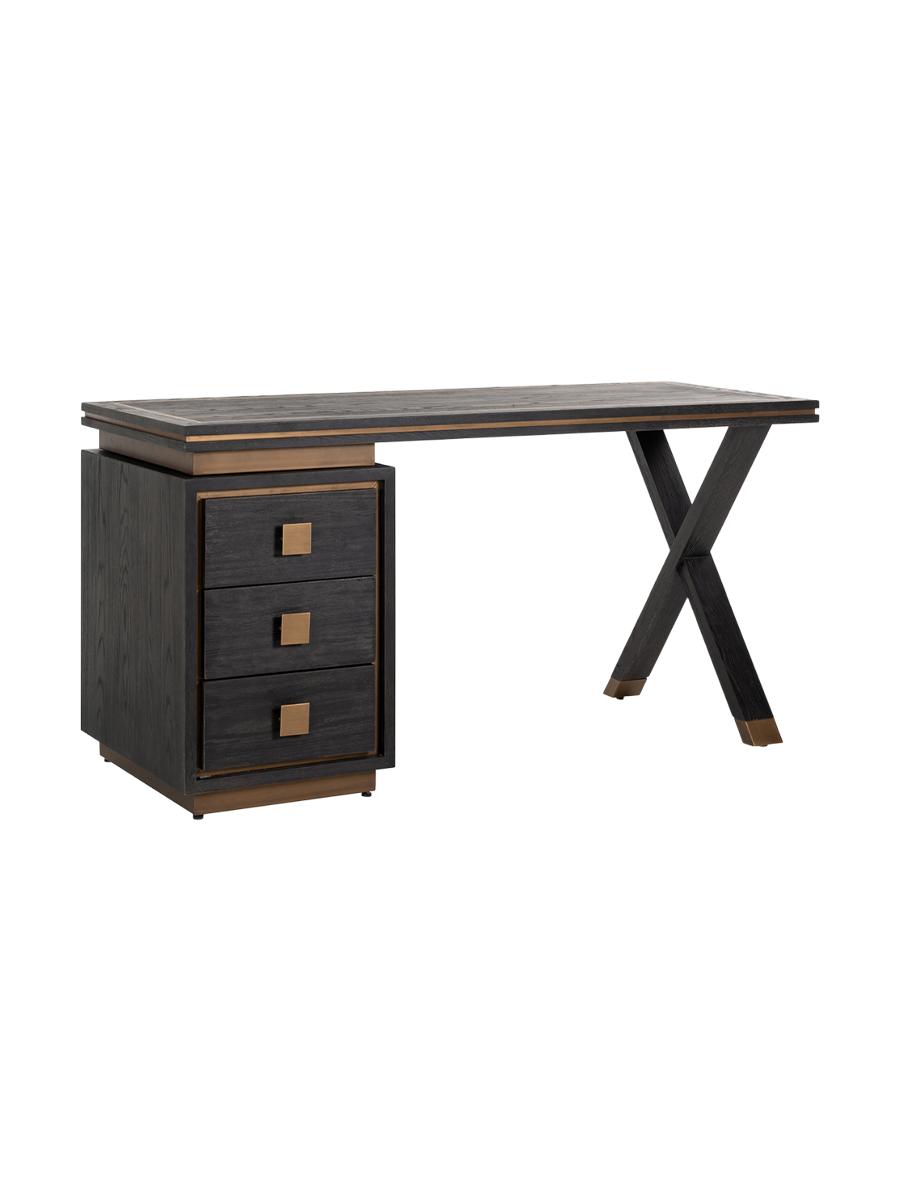 
Grosser Design Schreibtisch „Hunter“ aus massiver Eiche
