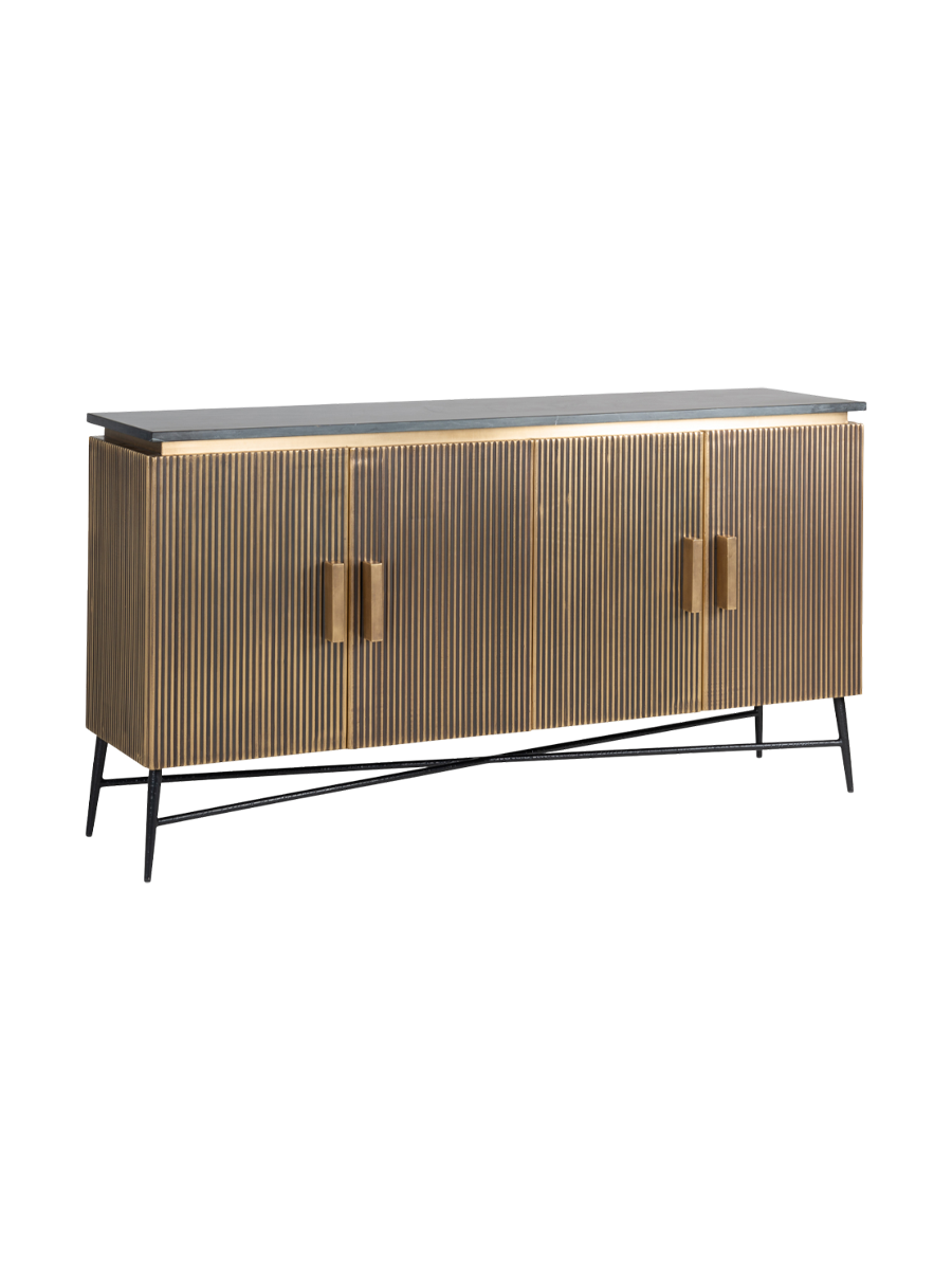 
Designer Sideboard "Ironville" with Black Marble Top