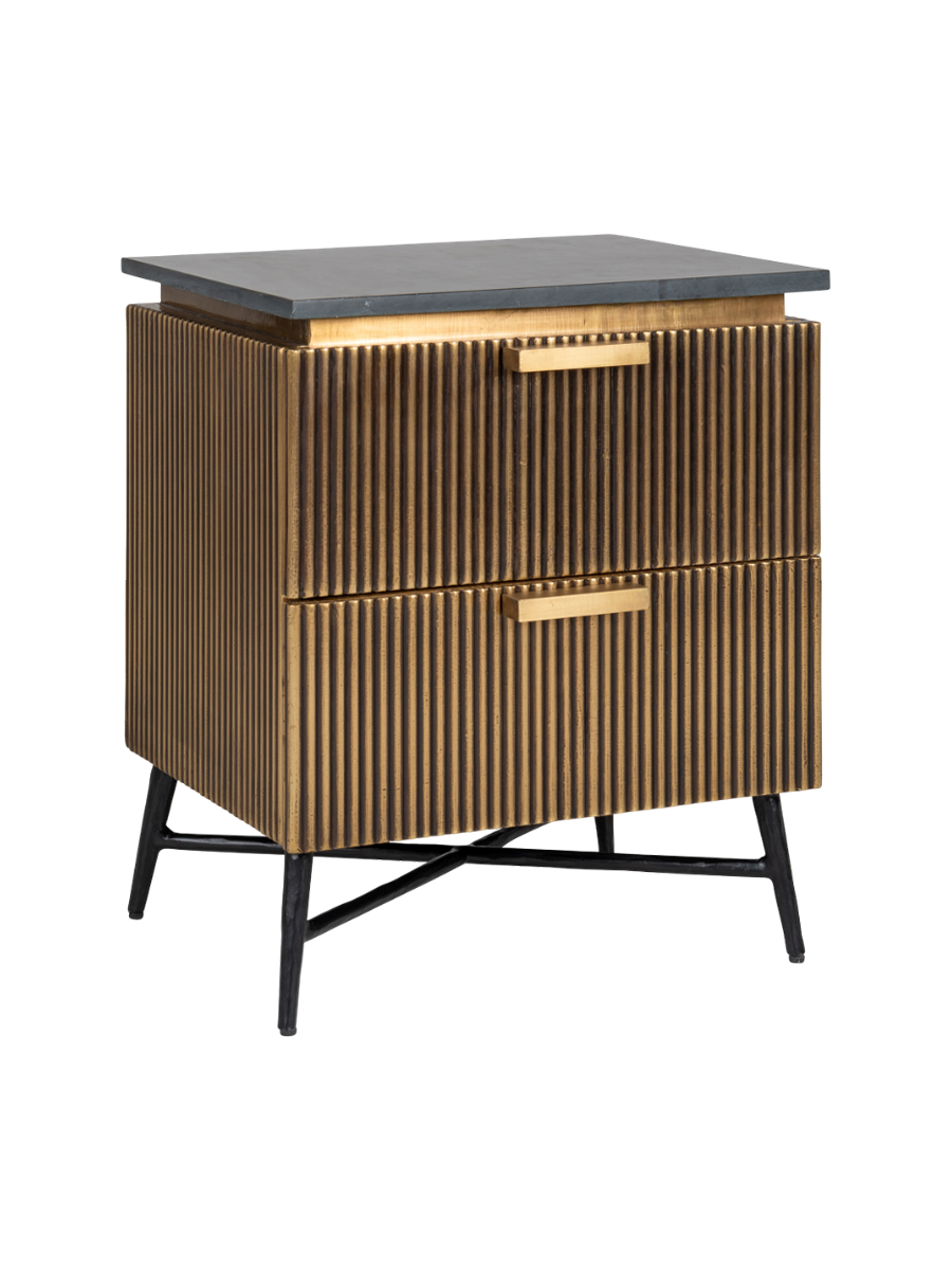 
Ironville Side Table and Nightstand with Black Marble Top