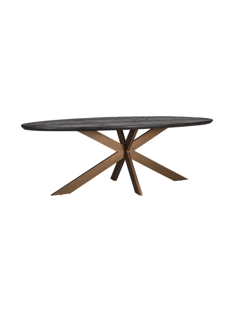 
Ovaler Massivholz Esstisch „Blackbone“ - 260 x 100 cm