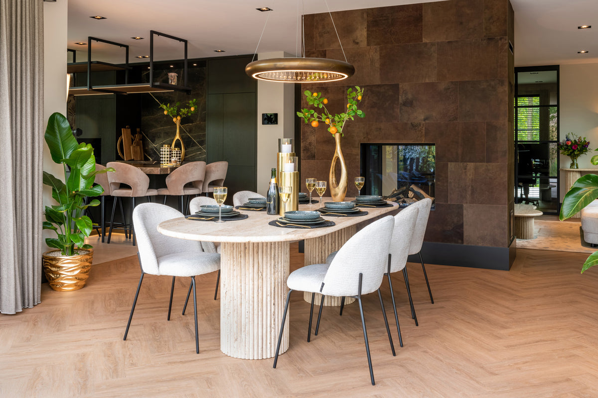 
Sgabello da bar di design di alta qualità «Savoy» - Velluto Beige / Altezza del sedile 68 cm