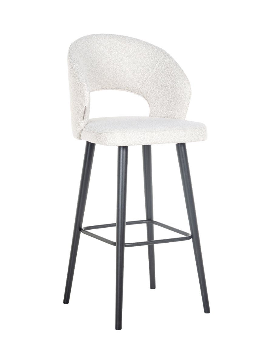 
Sgabello da bar di design di alta qualità «Savoy» - Bouclé Bianco / Altezza del sedile 82 cm