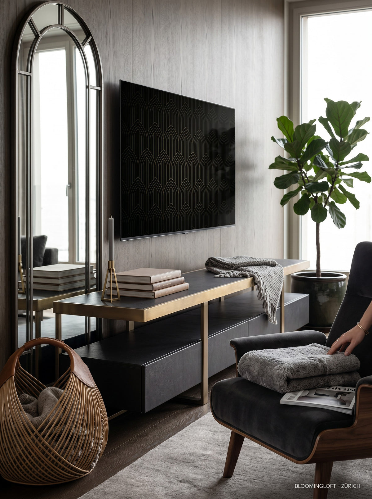 
Grande mobile TV di design «Dax» 220 x 49 cm