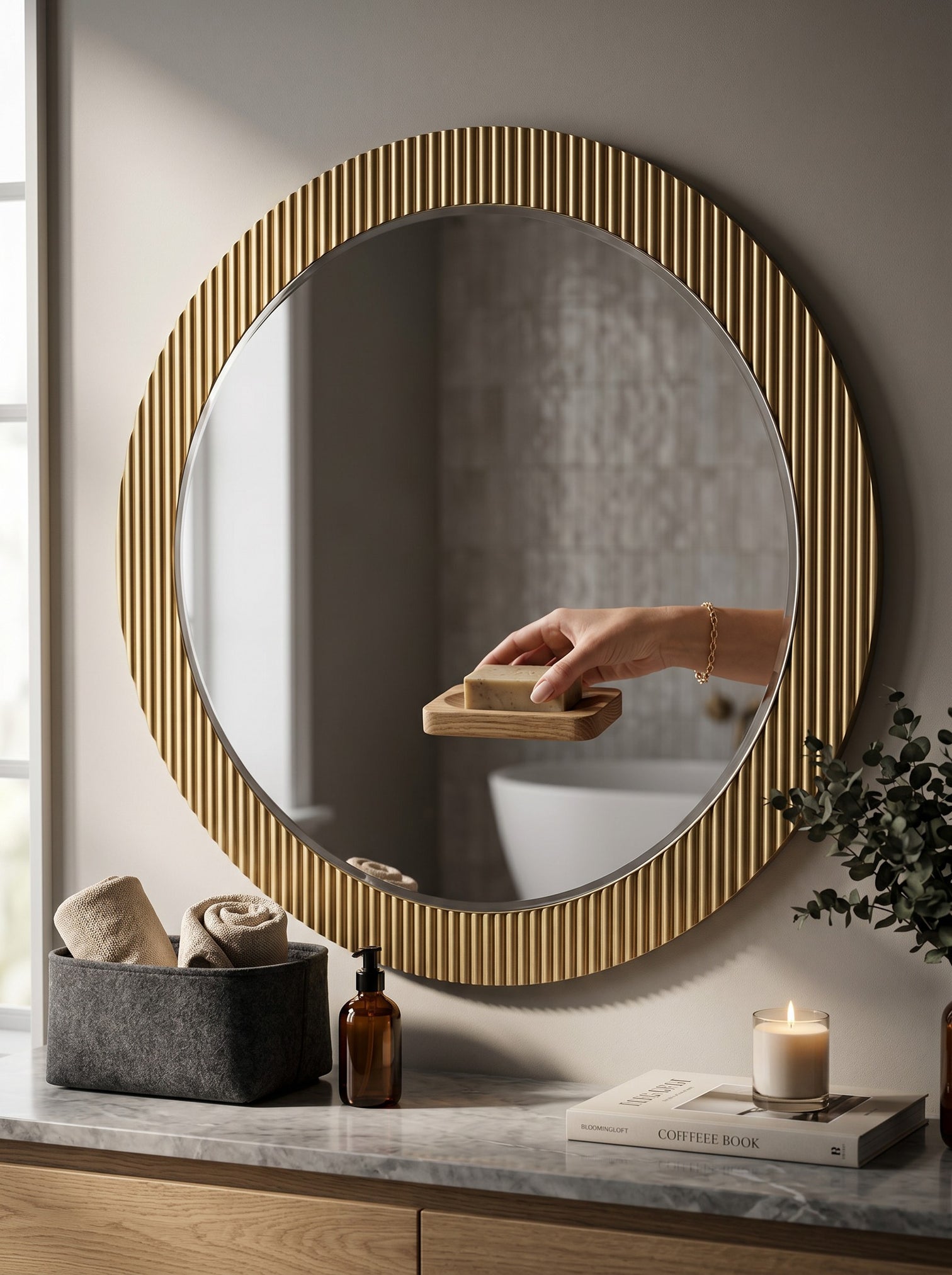 
Round Design Wall Mirror "Ironville"
