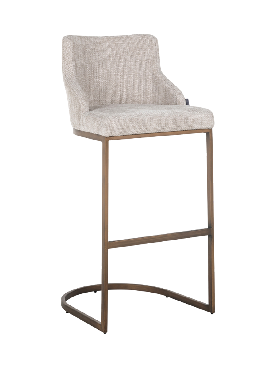 
Sedia da bar di design di alta qualità “Bolton”, set da 2 - Piedini: Brushed Gold, Rivestimento: Natural Renegade
