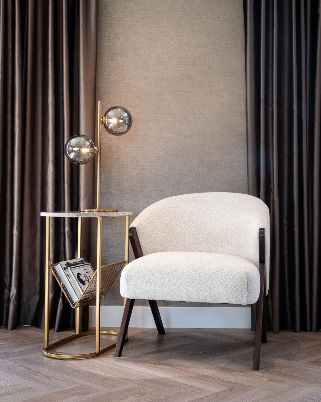 
Poltrona di design “Mia” - White Bouclé