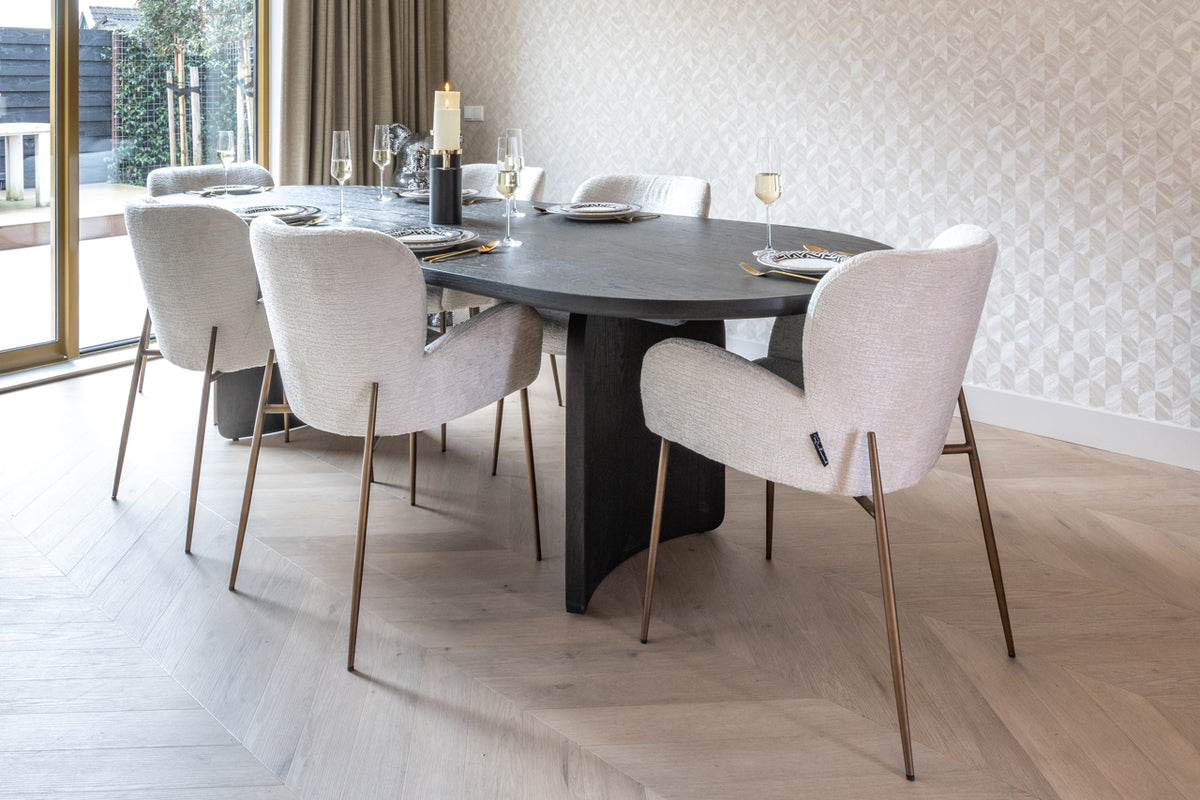 
Massiver Design Esstisch „Fairmont“, verschiedene Farben - Eiche Schwarz