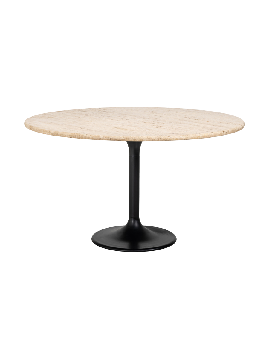 
Tavolo da pranzo rotondo di design «Hampton» con piano in travertino Ø 140 cm