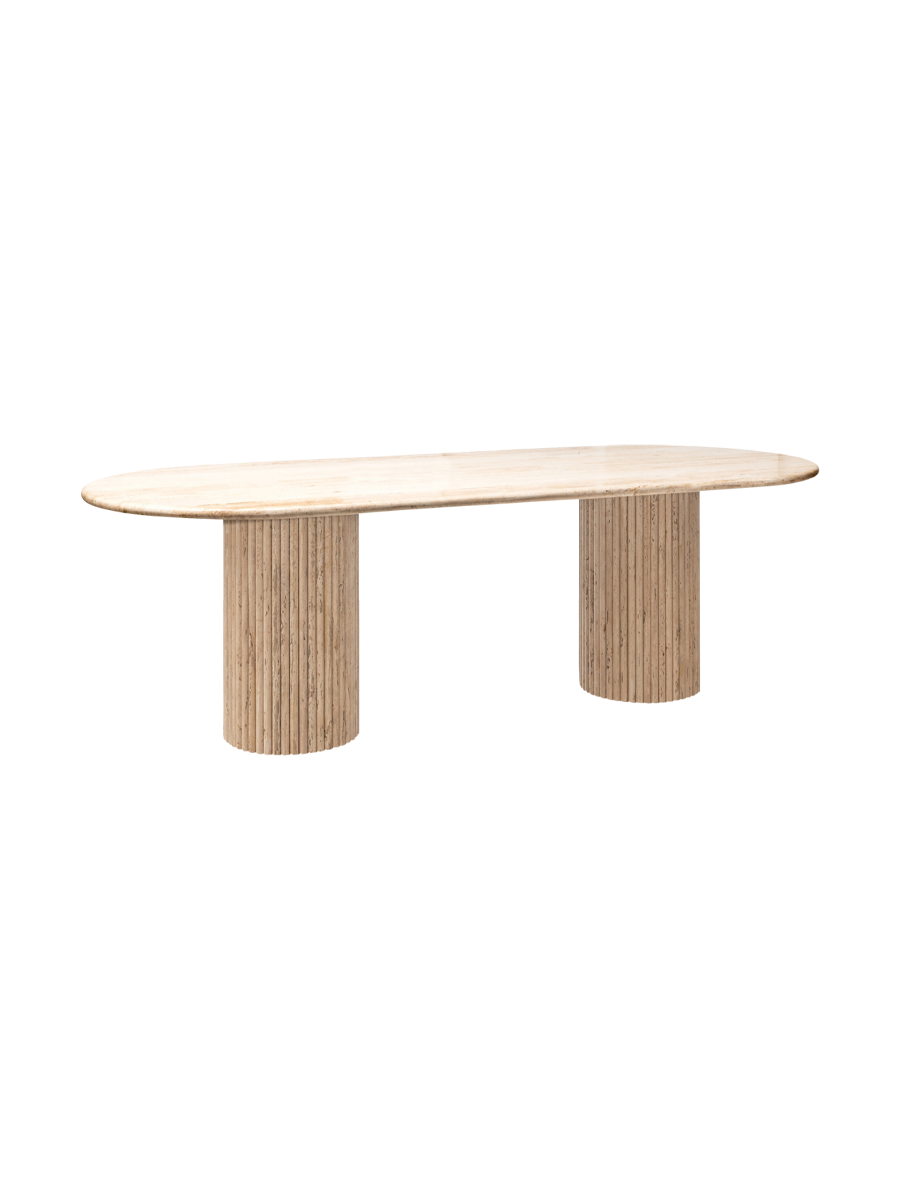 
Large, oval "La Cantera" travertine design dining table, 240 x 100 cm