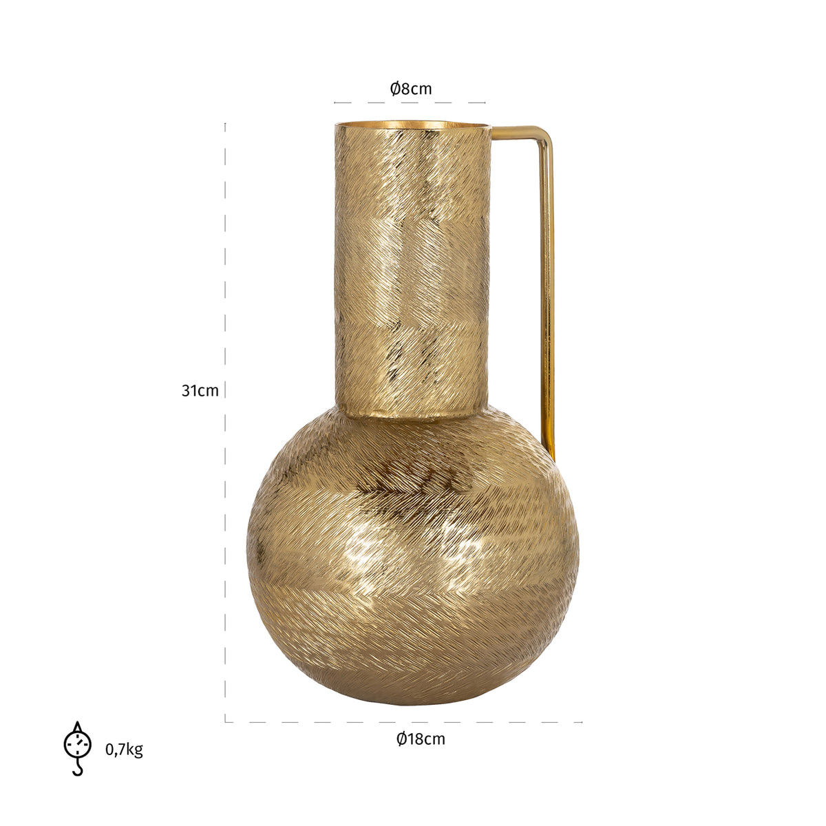 
Vaso di design “Leia”, diverse dimensioni - 18 × 18 × 31.5 cm / Oro